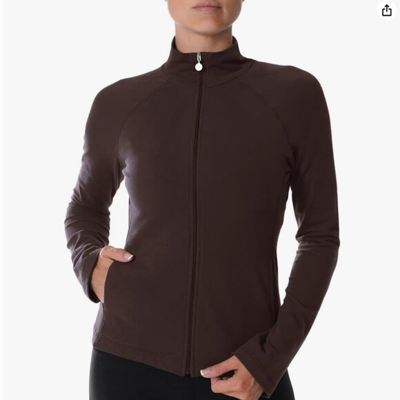 Beyond Yoga Jackets & Blazers - Beyond Yoga Brown Original Full Zip Supplex Jacket S/M